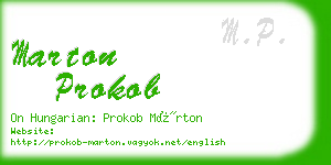 marton prokob business card